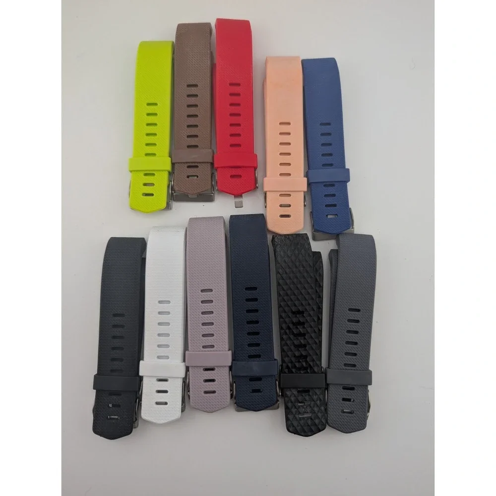 Fitbit Charge 2 Replacement Bands- 11 Total Silicone Multicolor, Silver Clasp